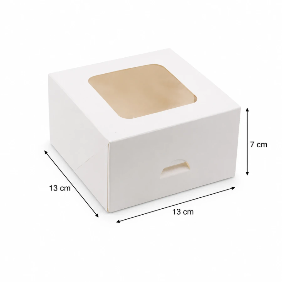 Pudełko na ciastko, muffina z okienkiem 13 cm x 13 cm x 7 cm - 220 sztuk