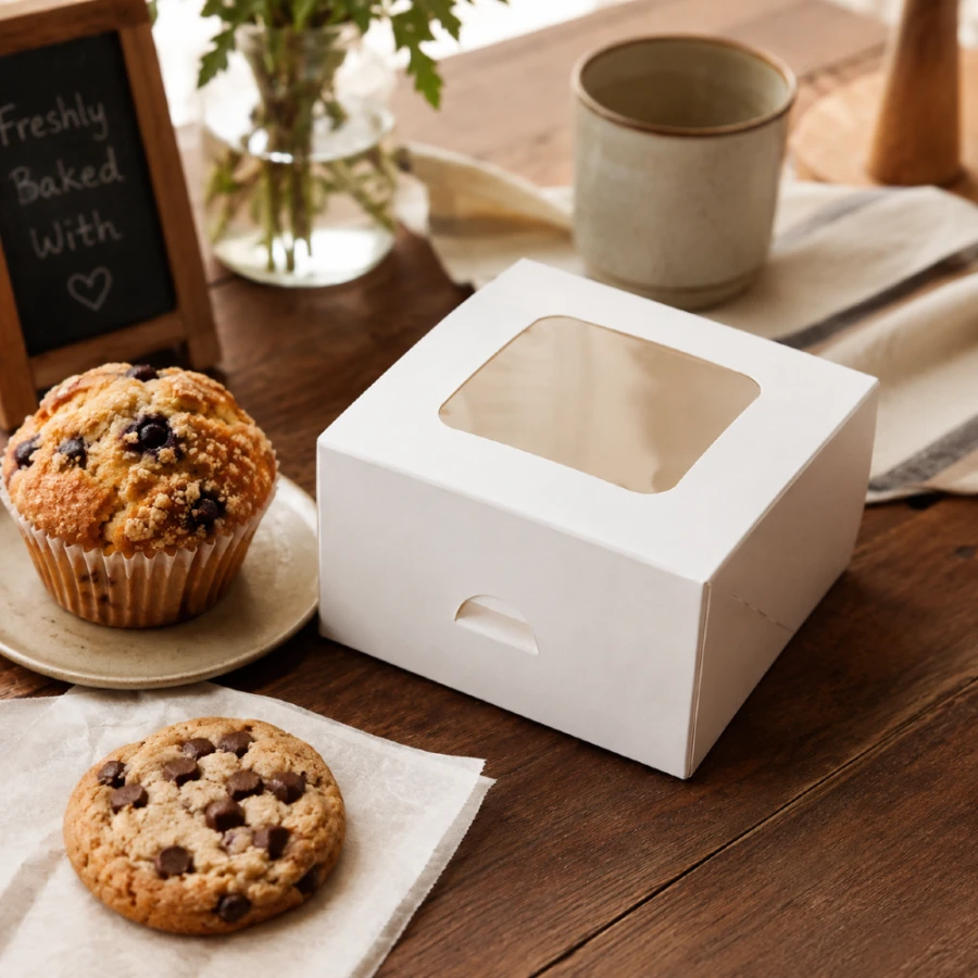 Pudełko na ciastko, muffina z okienkiem 13 cm x 13 cm x 7 cm - 220 sztuk