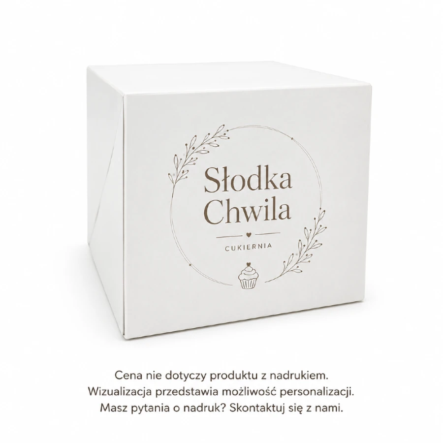 Pudełko na ciasto klejone z pokrywą 11 cm x 11 cm x 10 cm - 100 sztuk