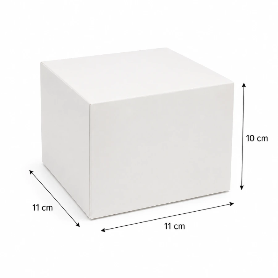 Pudełko na ciasto klejone z pokrywą 11 cm x 11 cm x 10 cm - 100 sztuk