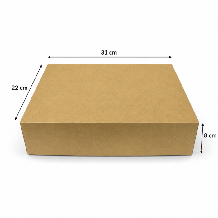Pudełko na ciastka, pączki kraft 31 cm x 22 cm x 8 cm - 50 sztuk