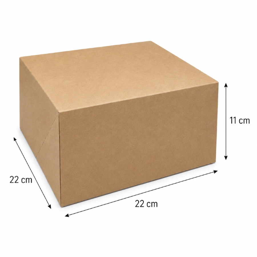 Pudełko na tort kraft 22 cm x 22 cm x 11 cm 50 sztuk