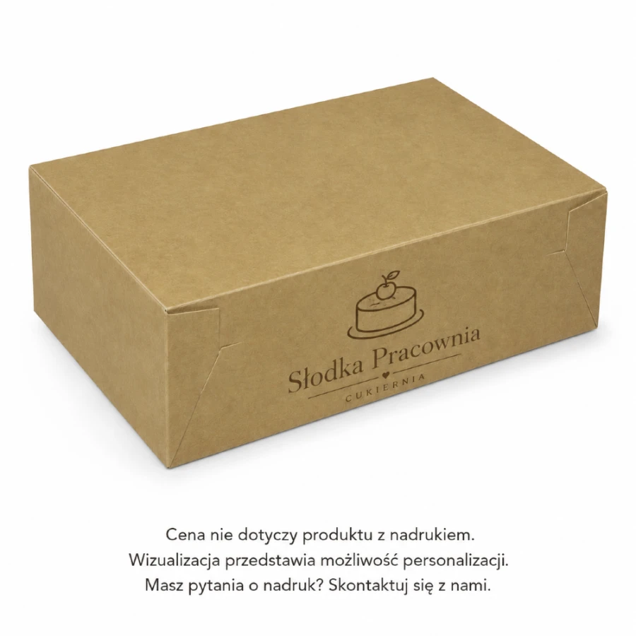 Pudełko na ciasta kraft 16,5 cm x 11 cm x 8 cm - 100 sztuk