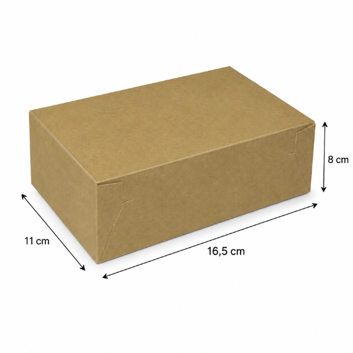Pudełko na ciasta kraft 16,5 cm x 11 cm x 8 cm - 100 sztuk