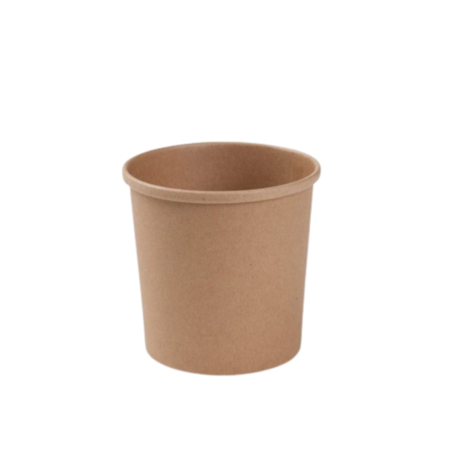 Pojemnik papierowy na zupy kraft fi 90 mm, 350 ml - 25 sztuk