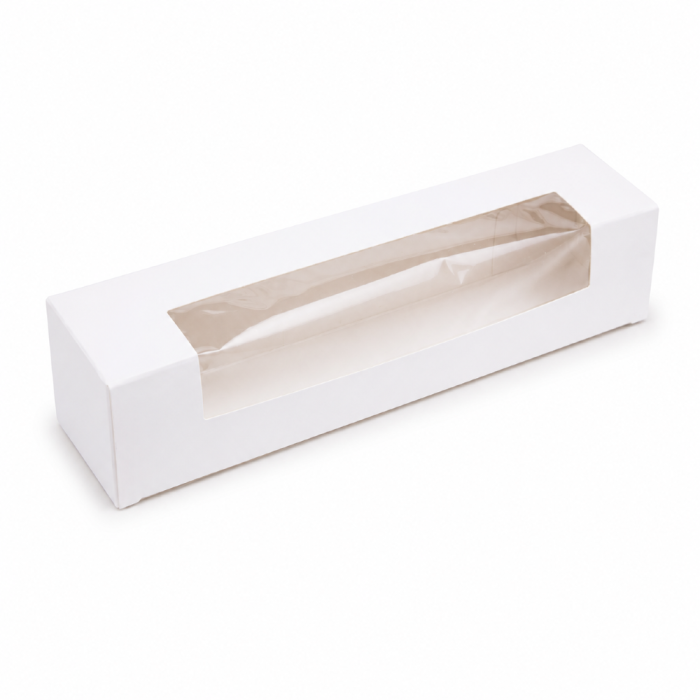 Pudełko na ciastka, makaroniki, z oknem - 20 x 4,5 x 4,5 cm 100 sztuk