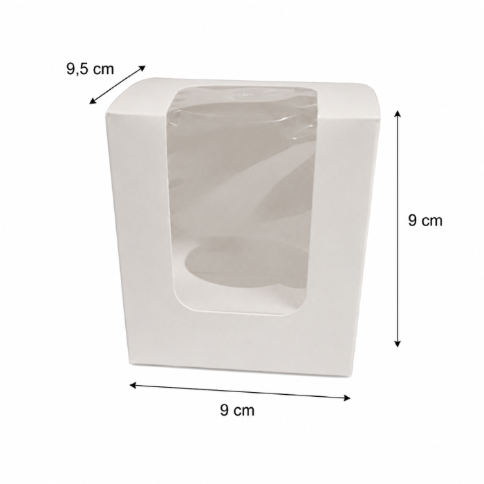 Pudełko na ciastko, muffina z okienkiem 9 x 9 x 9,5 cm - 100 sztuk