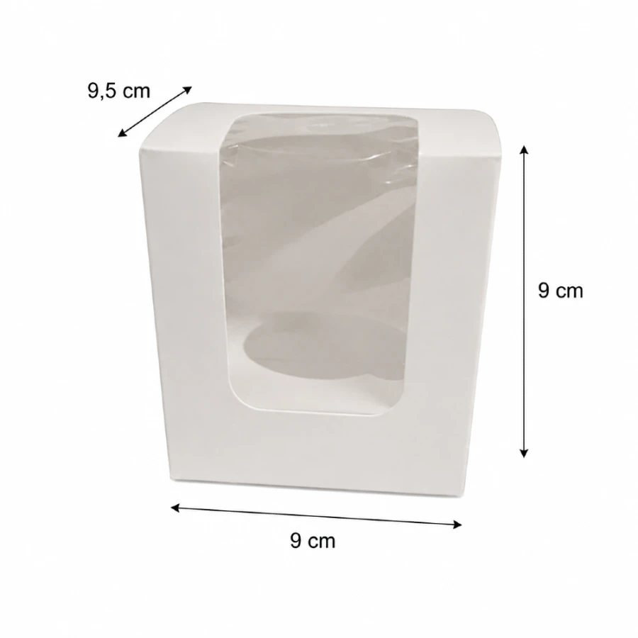 Pudełko na ciastko, muffina z okienkiem 9 x 9 x 9,5 cm - 100 sztuk