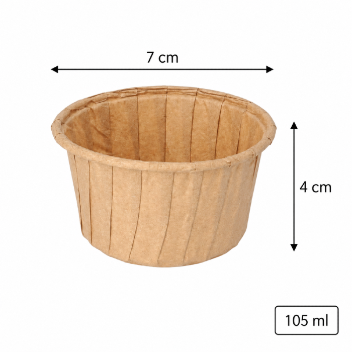Foremka papierowa do pieczenia okrągła fi 7 cm 105 ml - 50 sztuk