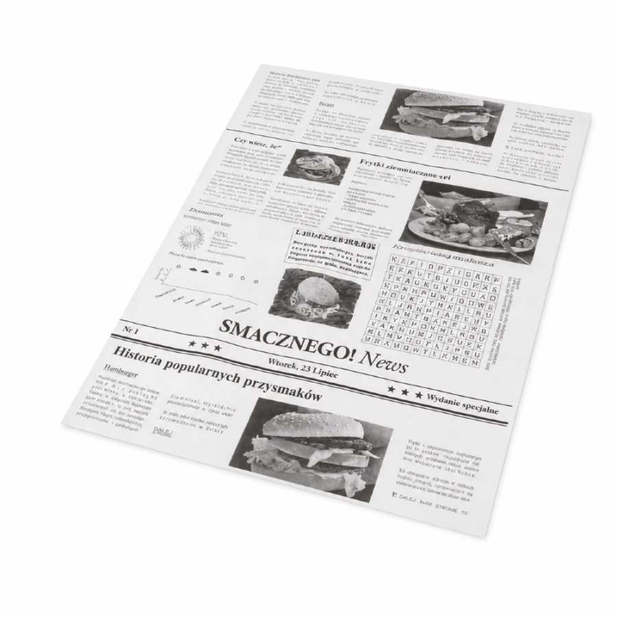 Papier do pakowania 40 cm x 30 cm tłuszczoodporny GAZETA - 1000 sztuk