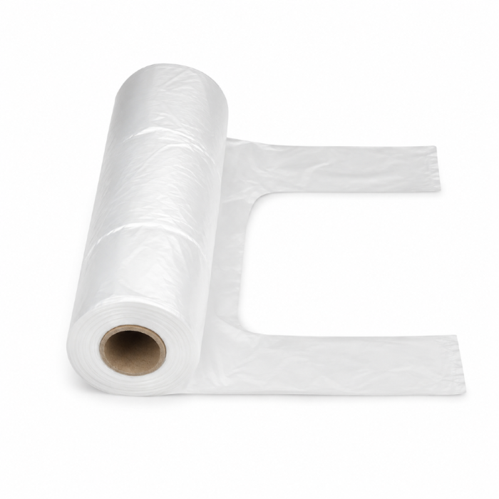 Reklamówki HDPE na rolce MOCNE 8 µm 43 cm x 22 cm x 6,5 cm - 160 sztuk