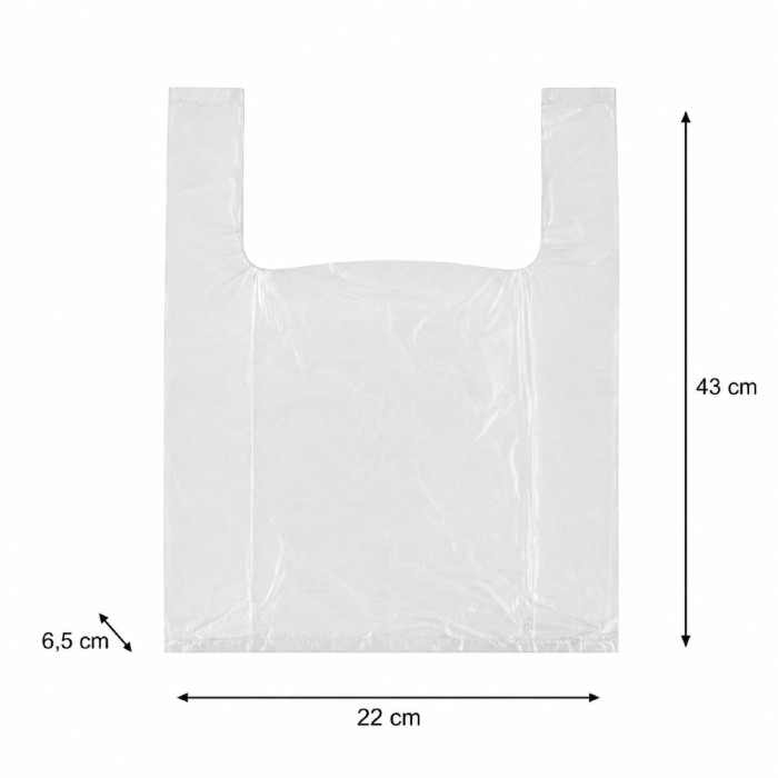 Reklamówki HDPE na rolce MOCNE 8 µm 43 cm x 22 cm x 6,5 cm - 160 sztuk