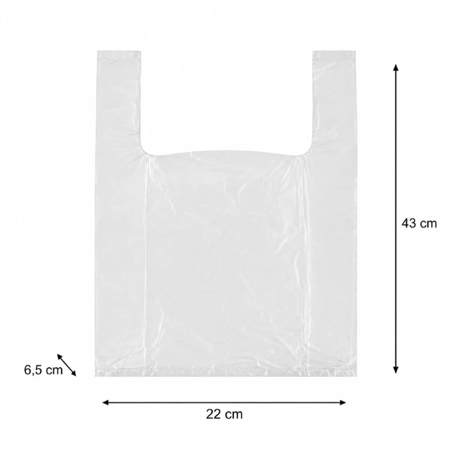 Reklamówki HDPE na rolce MOCNE 8 µm 43 cm x 22 cm x 6,5 cm - 160 sztuk