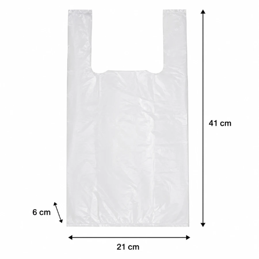 Reklamówki HDPE na rolce EXTRA MOCNE 10 µm 21 cm x 6 cm x 41 cm - 100 sztuk