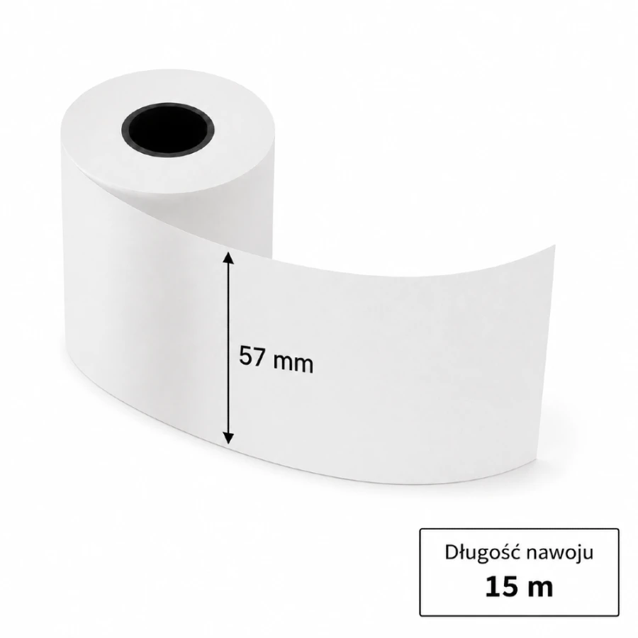 Rolki termiczne do kas 57 mm x 15m - 10 szt.