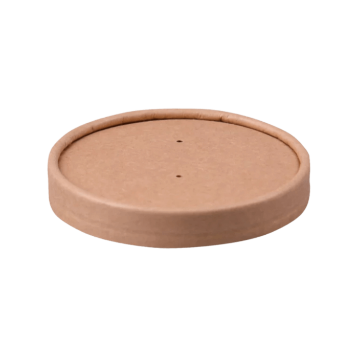 Pokrywka papierowa do pojemnika kraft, fi 90 mm, 350 ml - 25 sztuk