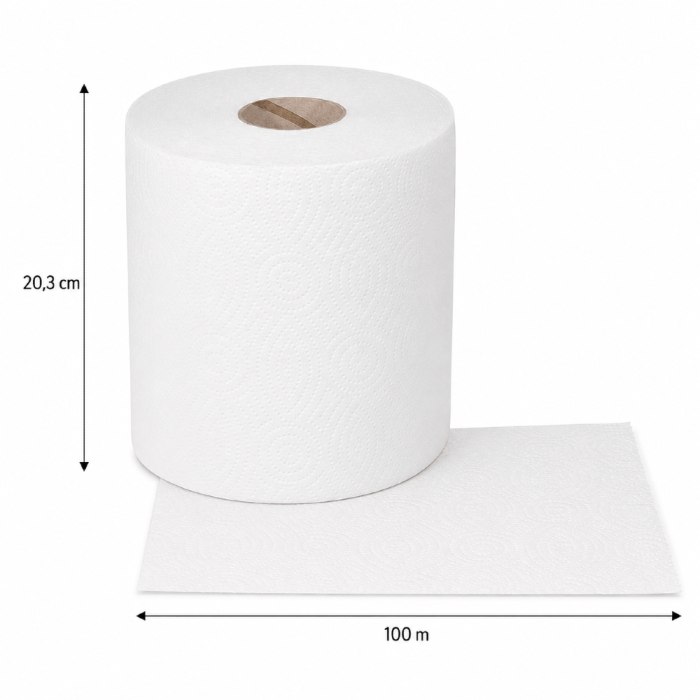 Ręcznik papierowy XXL 2-warstwowy 20,3 cm x 100 m - 1 szt.