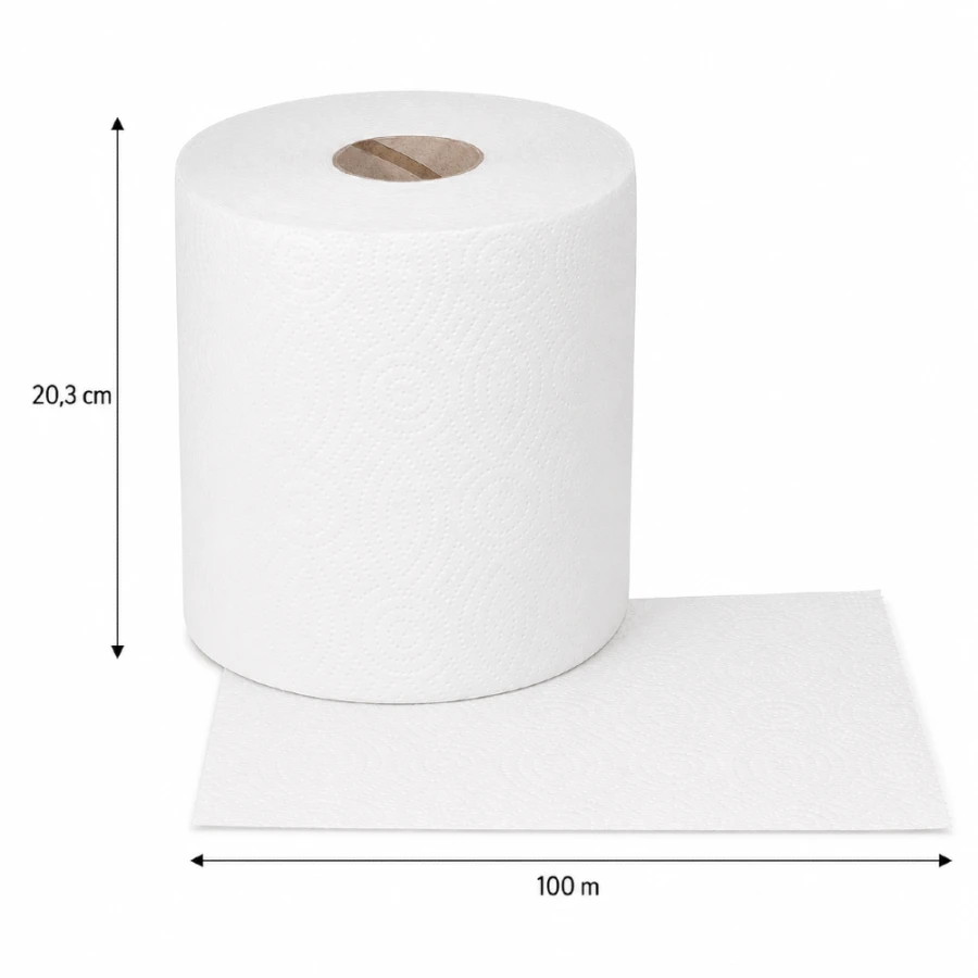 Ręcznik papierowy XXL 2-warstwowy 20,3 cm x 100 m - 1 szt.