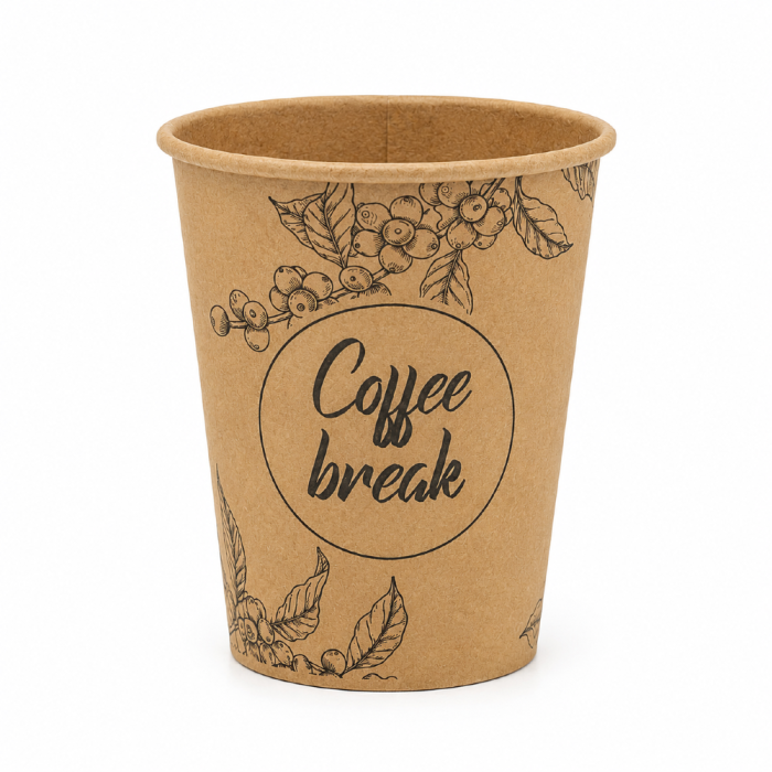 Kubek papierowy z nadrukiem ALL YOU NEED 300 ml, fi 90 mm - 50 sztuk