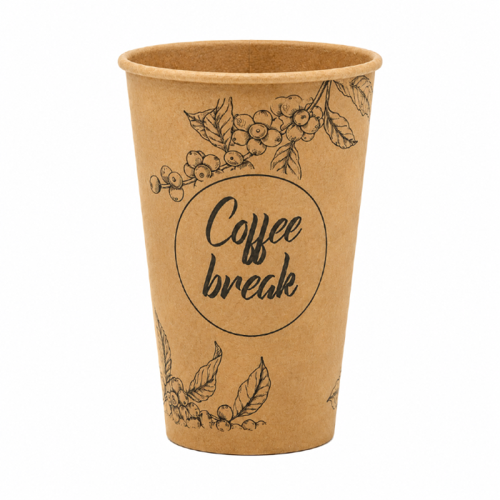 Kubek papierowy z nadrukiem ALL YOU NEED 400 ml, fi 90 mm - 50 sztuk