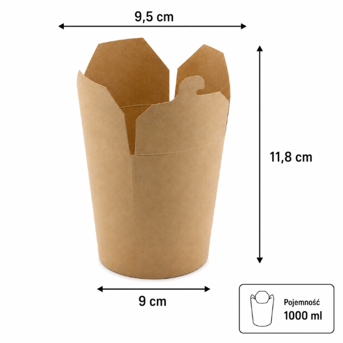 Pudełko na wynos kraft - 1000 ml - 50 sztuk