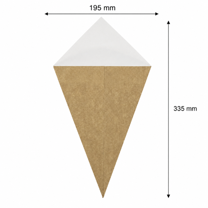 Rożek papierowy duży 195 mm x 335 mm - 100 sztuk