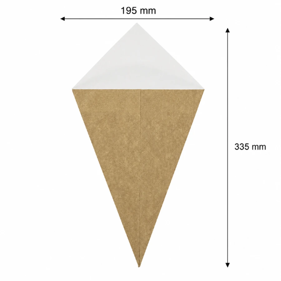 Rożek papierowy duży 195 mm x 335 mm - 100 sztuk