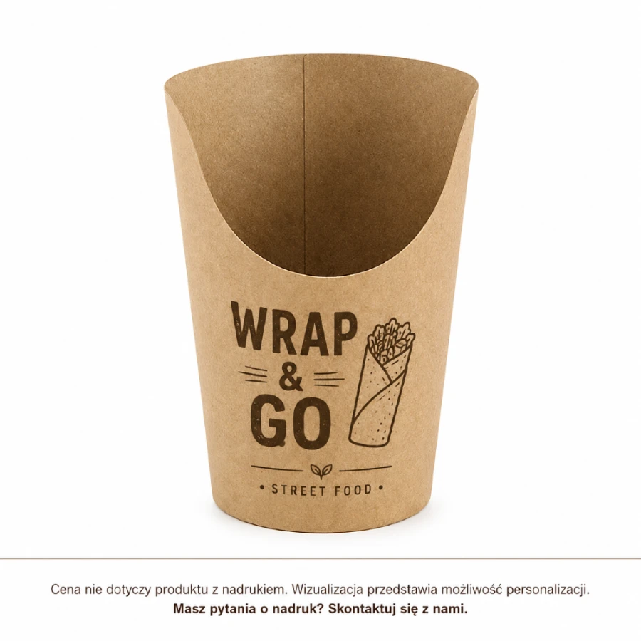 Pudełko na wrapa, tortillę i frytki kraft - 350 ml - 65 sztuk